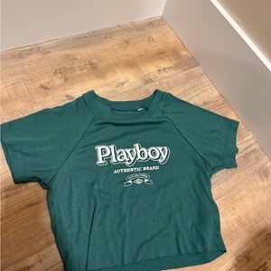 PLAYBOY Teal Baby Doll Crop Top